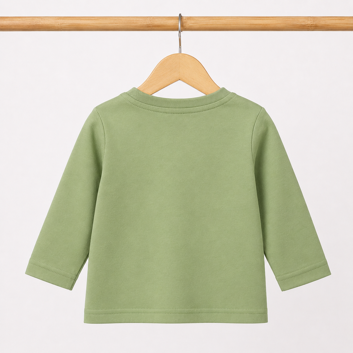 Baby Boys Green Bear Graphic Long Sleeve Top & Blue Shorts Set