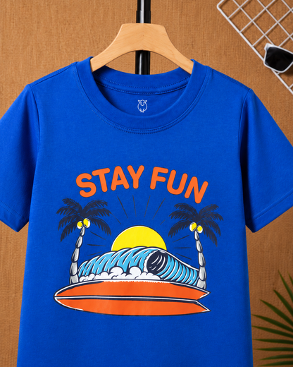 Boys Stay Fun Graphic T-Shirt – Royal Blue