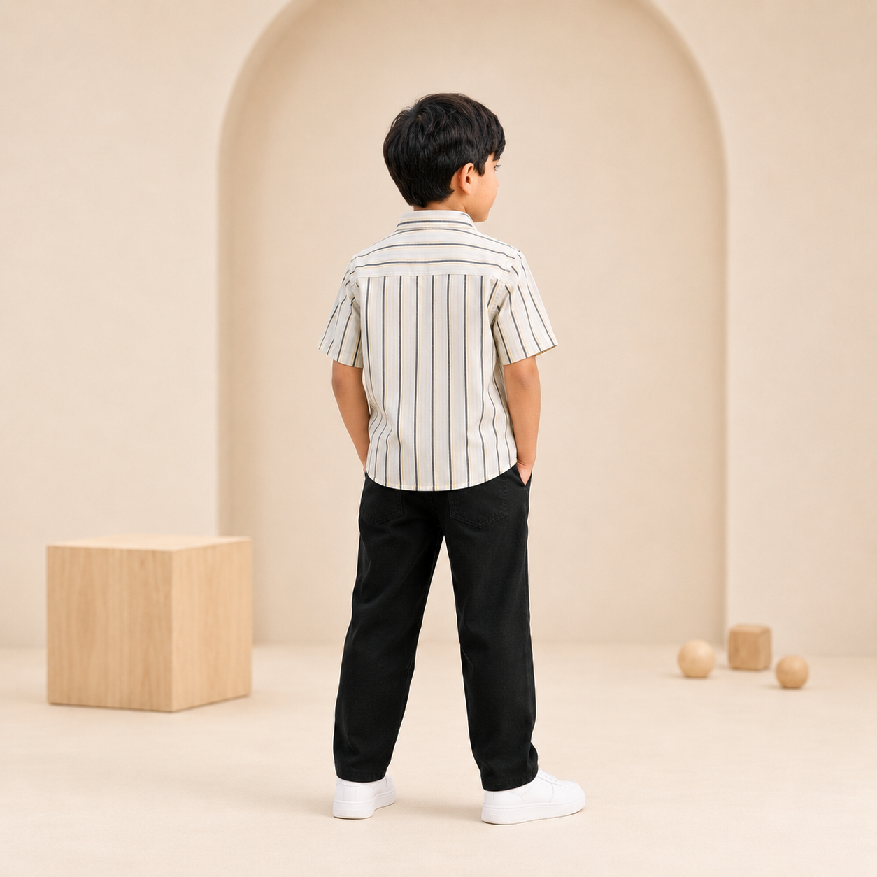 Boys Striped Shirt & Trouser Co-ord Set