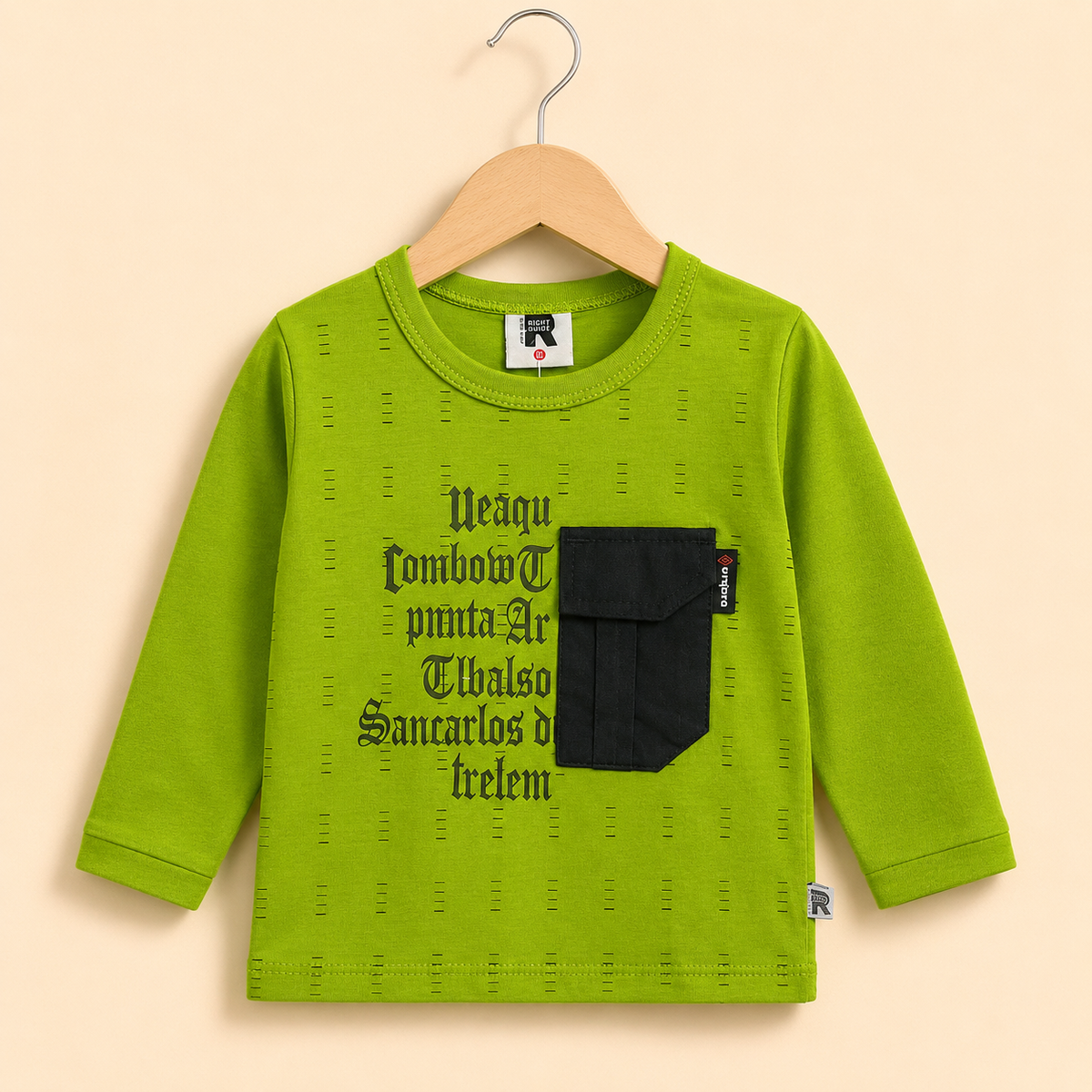 Boys Lime Green Gothic Print Top & Black Vision Jogger Pants Set