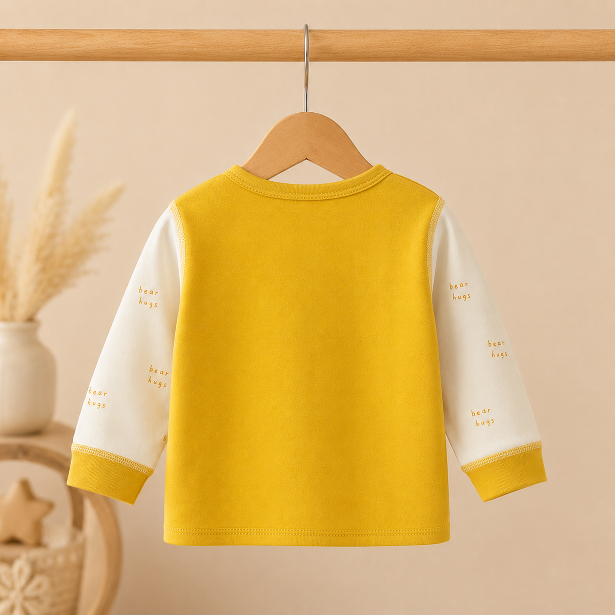 Baby Yellow "I Am a Cool Captain" Bear Star Snap Button Top & Pants Set