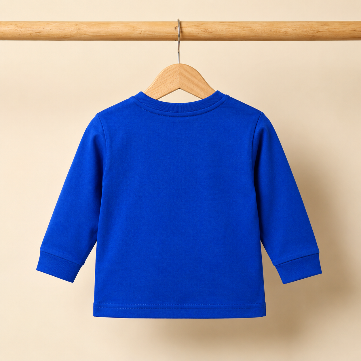 Boys Royal Blue "Smiles" Graffiti Bear Long Sleeve Top & Khaki Drawstring Shorts Set