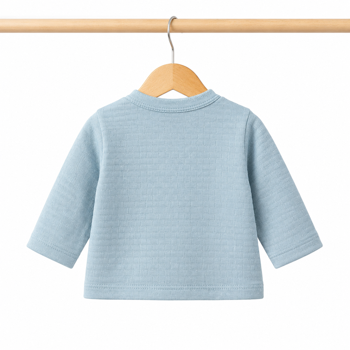 Baby Boys Sky Blue "Winner" Bear Quilted Texture Button-Front Top, Pants, Bib & Beanie Hat 4-Piece Set