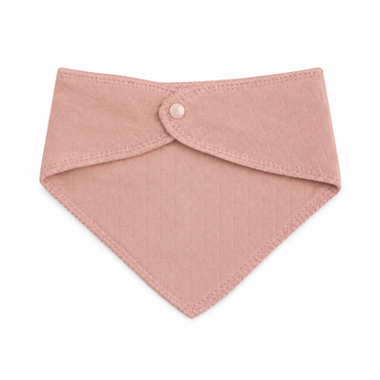 Baby Dusty Pink "Winner" Bear Quilted Texture Button-Front Top, Pants, Bib & Beanie Hat 4-Piece Set