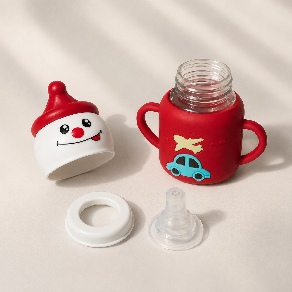 Baby Sippy Cup – Silicone Sleeve with Dual Cap Options