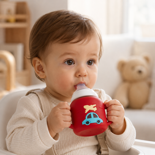 Baby Sippy Cup – Silicone Sleeve with Dual Cap Options