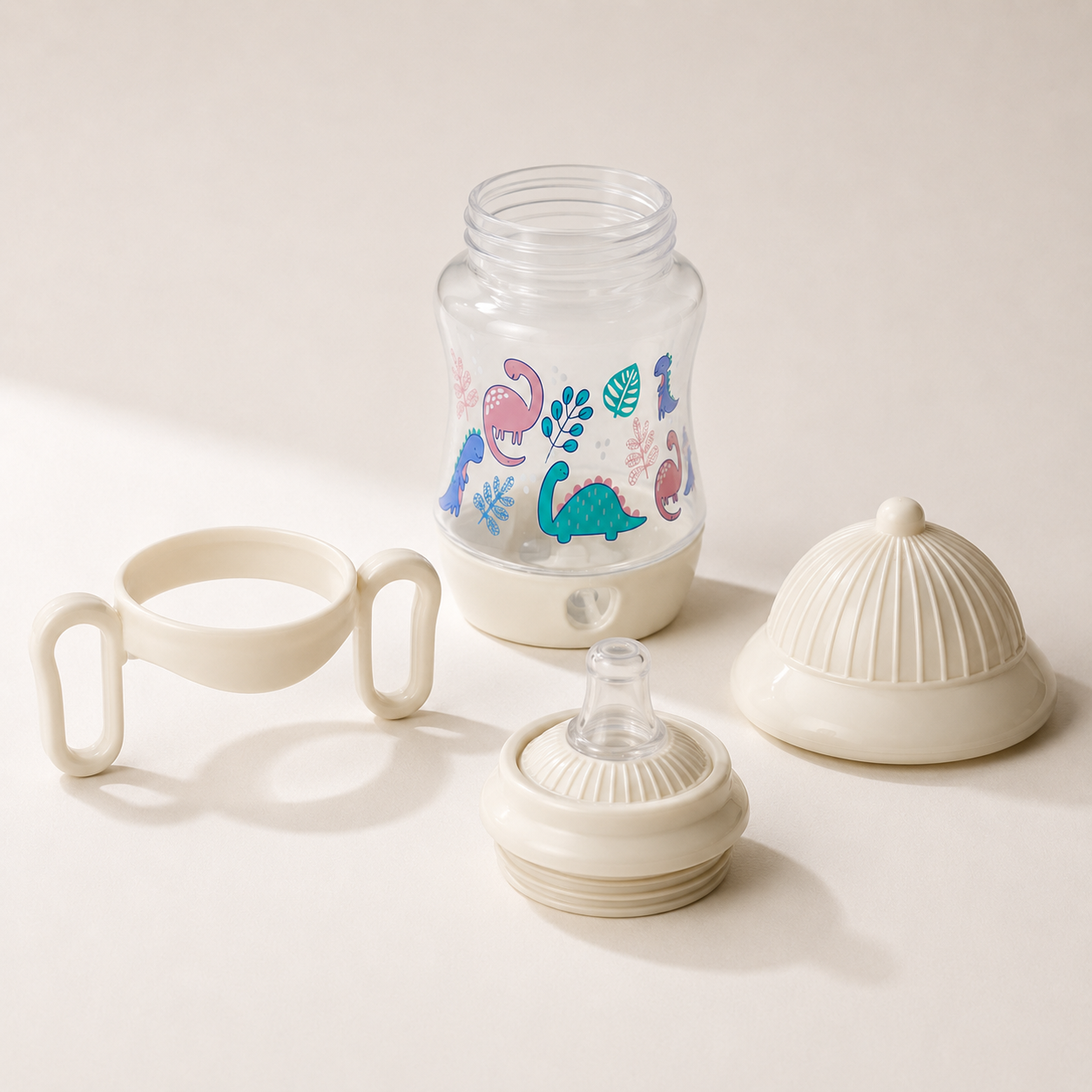 Baby Sippy Cup – Dinosaur Edition with Dual Cap Options