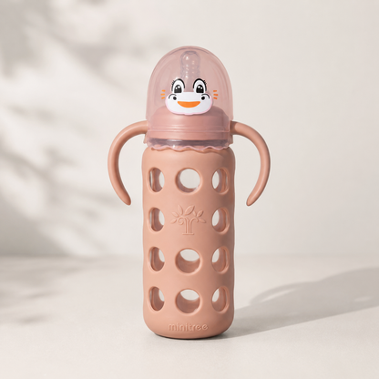 Minitree Glass Baby Bottle with Silicone Sleeve & Duck Cap