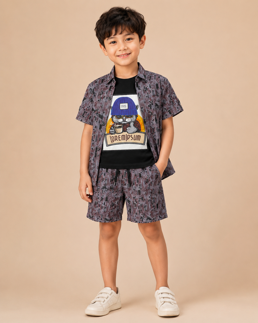 Boys’ Grey Abstract Co-ord Set