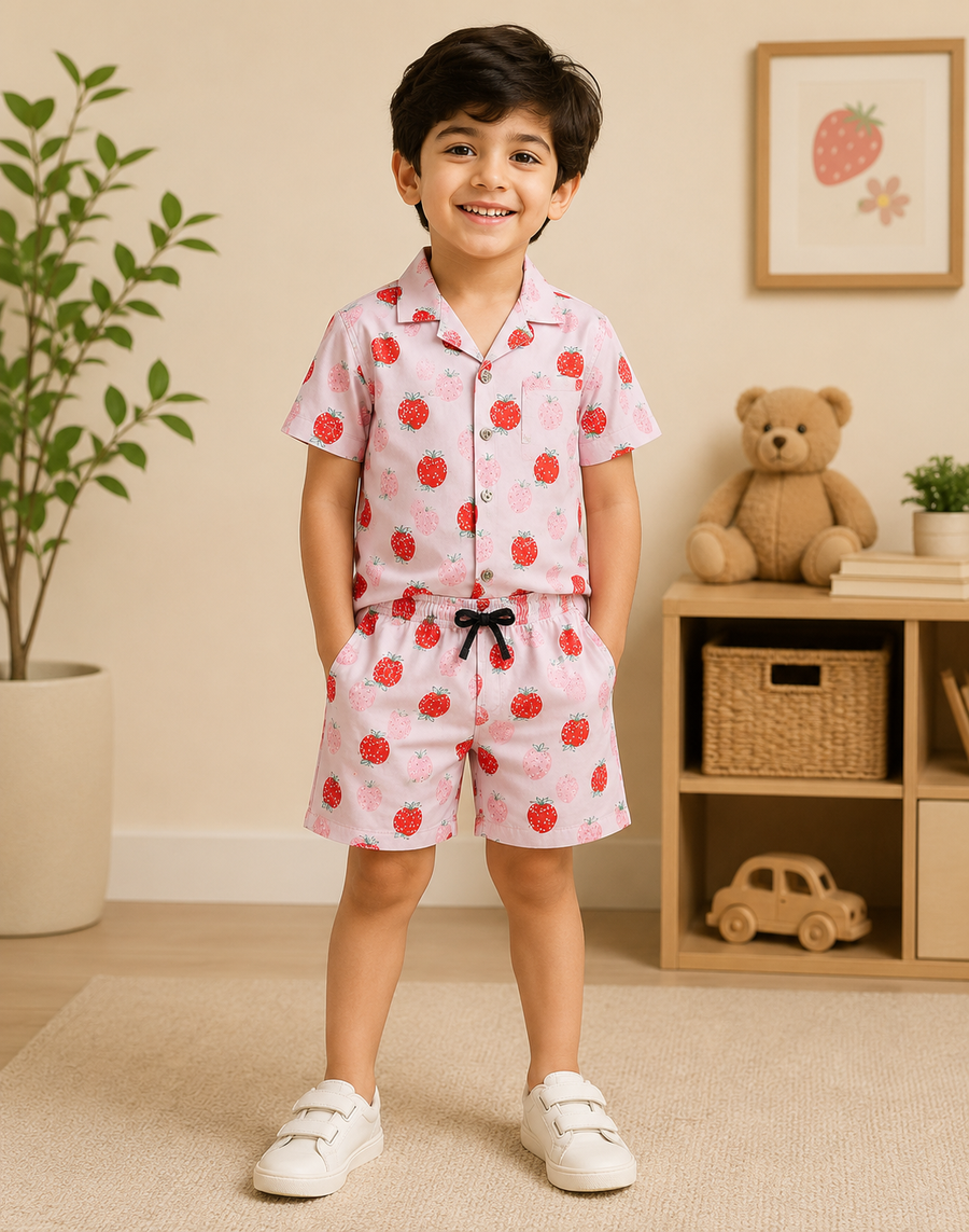 Girls’ Pink Strawberry Co-ord Set