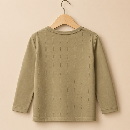Boys Olive Green Graphic Long Sleeve Tee with Jogger Pants Set
