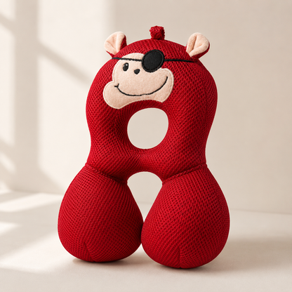 Baby Toddler Red Breathable Mesh Pirate Monkey U-Shape Head & Neck Support Travel Pillow - Product Shot Front View
